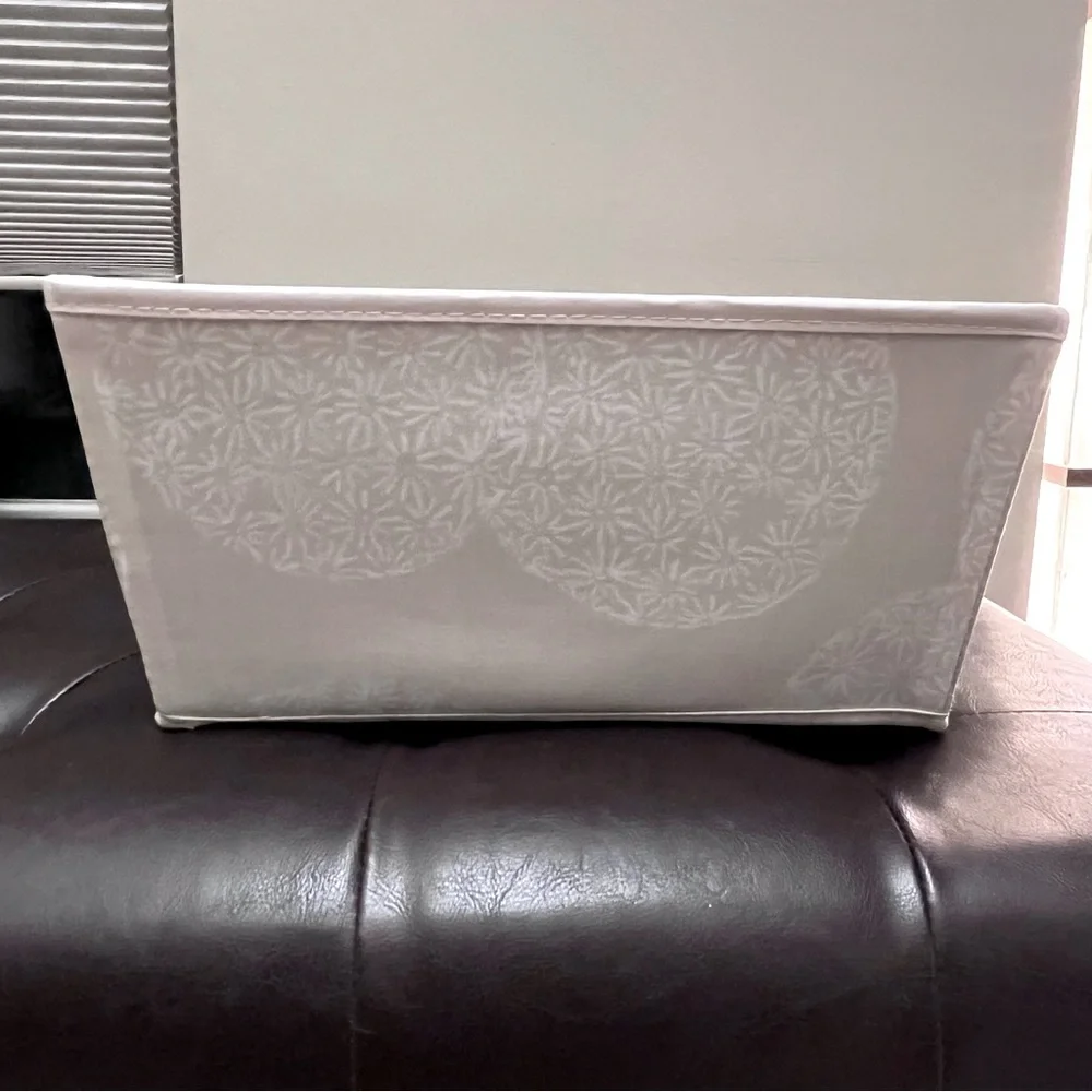 Target Threshold Cream Floral Fabric Storage Bin Basket with Handles Home Decor